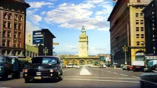 1950s - California Street Scenes in color [60fps, Remastered] w/sound design added