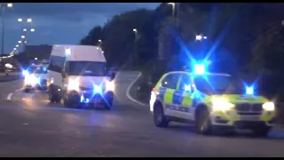 CAT A Armed Prison Convoy Transporting Prisoners to HMP Strangeways From Liverpool Crown Court