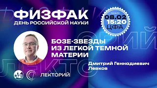 «Бозе-звезды из легкой темной материи». Д. Г. Левков. День российской науки — 2024