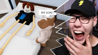 Reacting to MY SON CAN'T STOP GROWING! (Brookhaven RP Funny Moments)