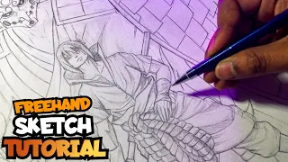 How to Draw Sasuke Uchiha with Susanoo(HINDI) | UltraInstinctart