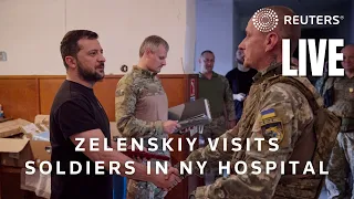 LIVE: Ukraine President Volodymyr Zelenskiy visits a New York hospital