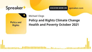 Policy and Rights Climate Change Health and Poverty October 2021