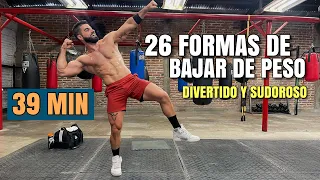 Cardio Hiit 26 Formas de BAJAR DE PESO (39  Minutos) Rutina Para Quemar Grasa y Moldear TU CUERPO