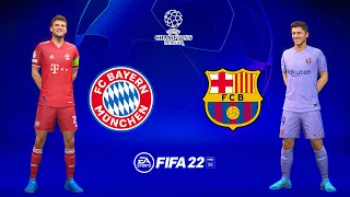 FIFA 22 PS5 | Bayern Munich vs Barcelona | UEFA Champions League 22/23 Full Match PS5 | 4K Gameplay
