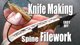 DIY Easy knife Making Spine Filework