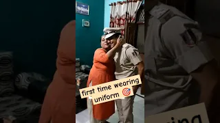 First time wearing uniform 🧑‍✈️| Family reaction 👪 #ssc #ssccpo #delhipolice #shorts #viral #yt