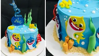 Baby Shark Theme cake | How to make  a  Baby Shark Cake | Baby Shark Fondant Toppers | Mama Mia