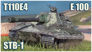 T110E4, E 100 & STB-1 • WoT Blitz Gameplay