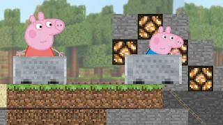 Peppa in Minecraft Animation Peppa vs Minecraft the start Roller Coaster | peppa pig | and more