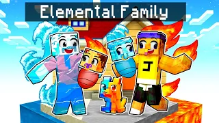 Playing as a ELEMENTAL FAMILY on ONE BLOCK in Minecraft!