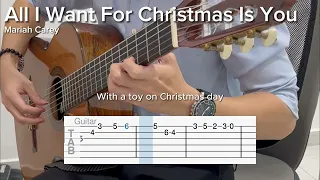 All I Want For Christmas Is You by Mariah Carey (EASY Guitar Tab)