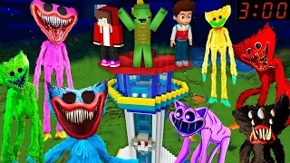ALL Scary Huggy Wuggy MONSTERS FROM Poppy Playtime vs Paw Patrol Security House JJ and Mikey Maizen