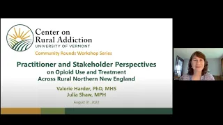 UVM CORA CRWS: Perspectives on Opioid Use and Treatment Across Rural Northern New England, 8/30/2022