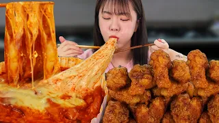 Tteokbokki Honey combo chicken Mukbang Asmr ㅣ Korean food