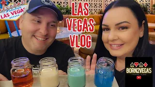 RHUMBAR - Vegas Travel Vlog Day 1 - Carlos n Charlie's, Holsteins, Cosmo, Harrahs, Mirage - Nov 2023