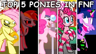 Top 5 Ponies in Friday Night Funkin' - VS Pinkie Pie, Fluttershy, Rainbow.EXE, Antaponist