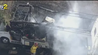 Fire Rips Through RV On Pacoima Street