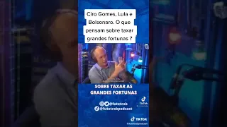 Bolsonaro, Lula e Ciro falando sobre taxar grandes fortunas