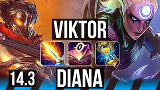 VIKTOR vs DIANA (MID) | Legendary, 16/4/8 | KR Master | 14.3