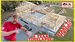 2 YEAR TIME-LAPSE | Building Our Dream Garage! | Start to Finish! | Shots Life