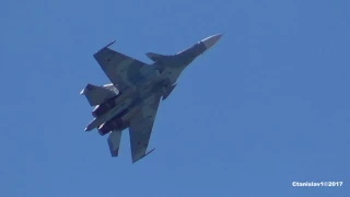 МАКС-2017 Воскресенье. Утро. SU-30SM IL-2 RRJ-95B SU-35 T-50 PAK-FA SU-34 MIG-29