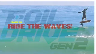 Learning to Ride Waves with the Foil Drive #surflesson #foildrive #surfing #efoil