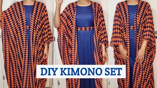 ✂️Sew a Kimono Dress Set Easy. DIY maxi cardigan. Stylish Abaya design. Beginner sewing NO PATTERN!