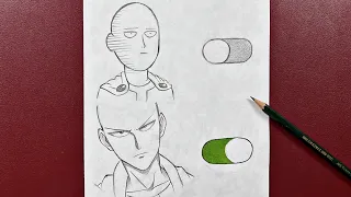 Anime art idea | How to draw saitama easy step-by-step