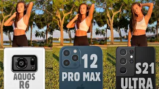 Sharp Aquos R6 vs iPhone 12 Pro Max vs Samsung Galaxy S21 Ultra Camera Test