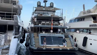 2022 LUXURY Superyacht EMUNA by Benetti Yachts arriving and great docking @archiesvlogmc