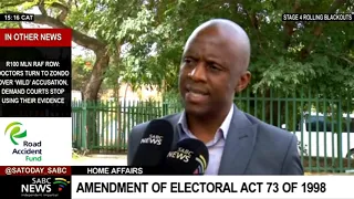 Amendment of Electoral Act 73 of 1998