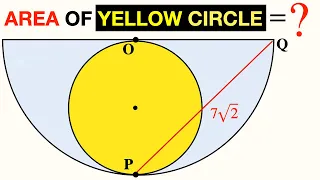 Find Area Of Yellow Shaded Circle | Chord length is 7 root 2 | Important Geometry skills explained