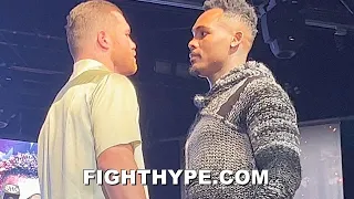 JERMELL CHARLO TRIES TO PUNK CANELO WITH BIGGER SIZE FLEX ON HIM AT 2ND FACE OFF