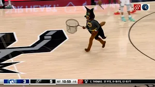 Spurs mascot catches a bat while in a Batman costume 🦇 | NBA on ESPN