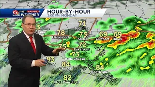Strong storms, heavy rains arrive Monday night
