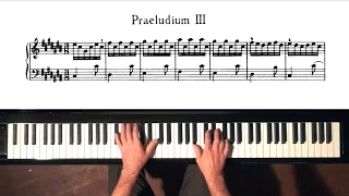 Bach Prelude and Fugue No.3 Well Tempered Clavier, Book 1 with Harmonic Pedal