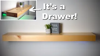 How to Make a Floating Shelf...That's Also a Hidden Drawer! | Free Plan