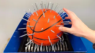 SPIKED BASKETBALL vs SHREDDING MACHINE