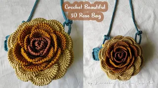 Viral 3D Rose Flower Knitting Bag Tutorial