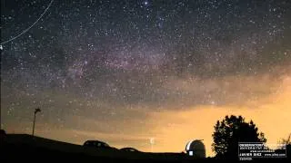 Earth rotation northern hemisphere in time lapse 360 panorama Milky Way Polar star OAO 09