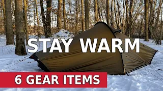 How to KEEP WARM while WINTER CAMPING - 6 items to help you not get cold.