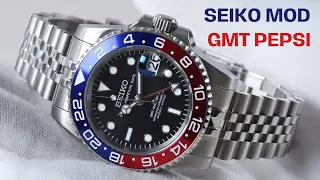 Seiko GMT Pepsi MOD NH34 - Wristmodding Review #seikomod #watchreview