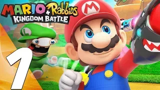 MARIO + RABBIDS Kingdom Battle - Gameplay Walkthrough Part 1 - Ancient Gardens (Full Game) 100%