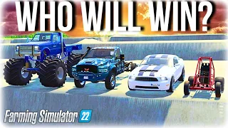 4 Cars Vs. Epic Parkour: The Ultimate Jumping Battle! - FS22