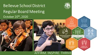 BSD 405 Board of Directors Meeting; October 20th, 2020