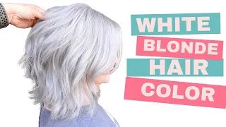White Blonde Hair Color with a Base Break: Update to her last hair color video #hairtransformation