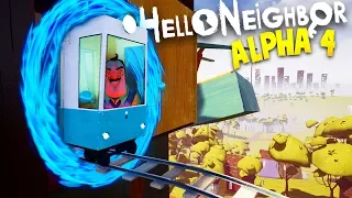 HELLO NEIGHBOR'S SECRET TRAIN TELEPORT?! | Hello Neighbor Alpha 4 Gameplay