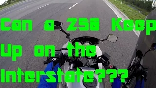 Can a 250 or 300 keep up on the Interstate Highway? Kawasaki Ninja 250r