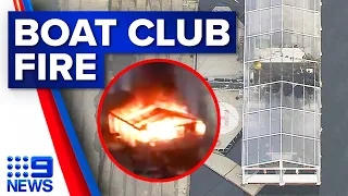 Fire tears through Melbourne's controversial floating nightclub | 9 News Australia